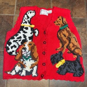 Eagle's Eye 1995 Vintage Knit Vest with Dog Pattern